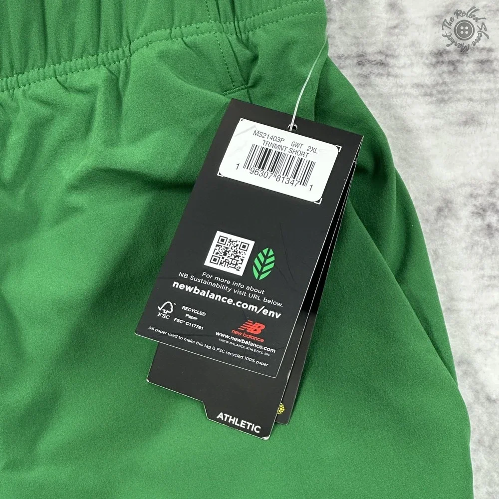 NWT - New Balance Tournament Short Green - Men's 2XL XXL - MS21403P‎